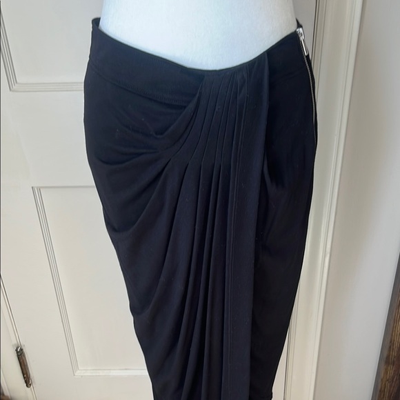 HELMUT LANG Elegant Black asymetrical Drape Skirt small minimalist contemporary - Picture 7 of 11